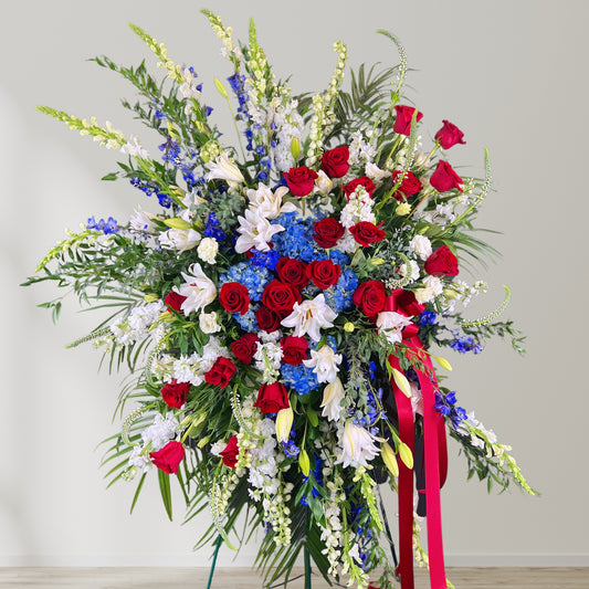 Passionate Patriotism - Sympathy Standing Spray